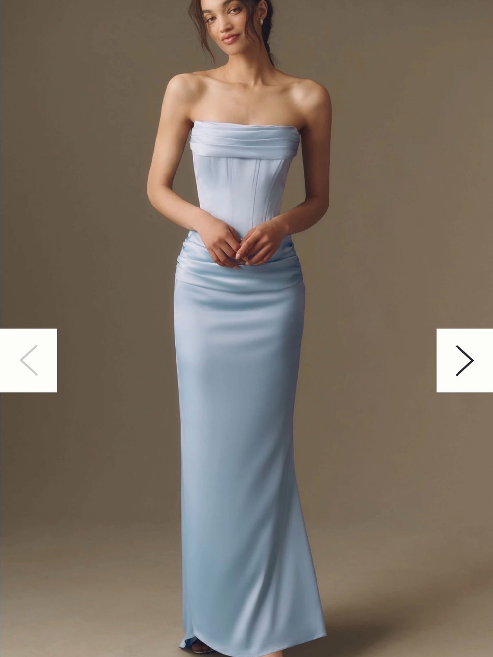 Light Blue Satin Corset Gown